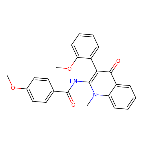 4-methoxy-N-[3-(2-methoxyphenyl)-1-methyl-4-oxo-quinolin-2-yl]benzamide structure