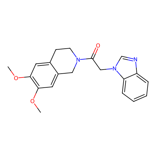 2-(1H-benzimidazol-1-yl)-1-(6,7-dimethoxy-3,4-dihydroisoquinolin-2(1H)-yl)ethanone structure