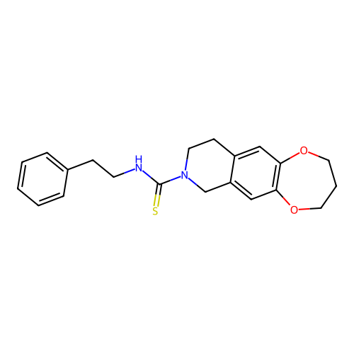 N-phenethyl-2,3,4,7,9,10-hexahydro-[1,4]dioxepino[2,3-g]isoquinoline-8-carbothioamide structure