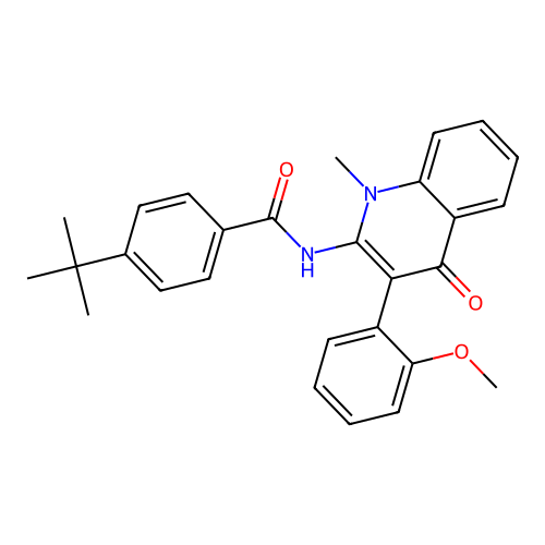 4-tert-butyl-N-[3-(2-methoxyphenyl)-1-methyl-4-oxoquinolin-2-yl]benzamide structure