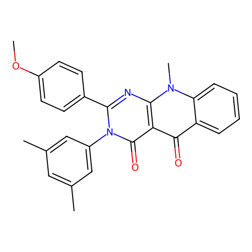 3-(3,5-dimethylphenyl)-2-(4-methoxyphenyl)-10-methylpyrimido[4,5-b]quinoline-4,5(3H,10H)-dione structure