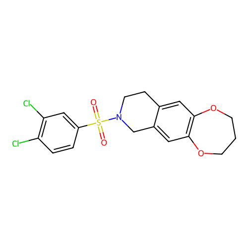 8-[(3,4-dichlorophenyl)sulfonyl]-3,4,7,8,9,10-hexahydro-2H-[1,4]dioxepino[2,3-g]isoquinoline structure