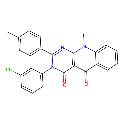 3-(3-chlorophenyl)-10-methyl-2-(4-methylphenyl)pyrimido[4,5-b]quinoline-4,5-dione structure