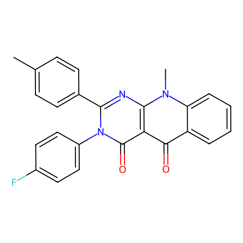 3-(4-Fluoro-phenyl)-10-methyl-2-p-tolyl-3H,10H-pyrimido[4,5-b]quinoline-4,5-dione structure