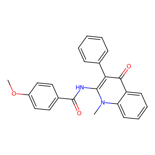 4-methoxy-N-(1-methyl-4-oxo-3-phenyl-1,4-dihydroquinolin-2-yl)benzamide structure