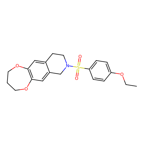 8-(4-ethoxyphenyl)sulfonyl-2,3,4,7,9,10-hexahydro-[1,4]dioxepino[2,3-g]isoquinoline structure