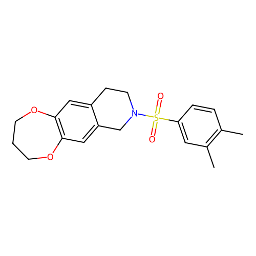8-(3,4-dimethylphenyl)sulfonyl-2,3,4,7,9,10-hexahydro-[1,4]dioxepino[2,3-g]isoquinoline structure