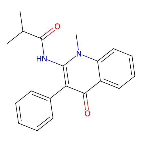 2-methyl-N-(1-methyl-4-oxo-3-phenyl-1,4-dihydroquinolin-2-yl)propanamide structure