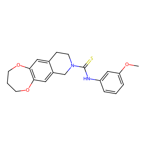 N-(3-methoxyphenyl)-3,4,9,10-tetrahydro-2H-[1,4]dioxepino[2,3-g]isoquinoline-8(7H)-carbothioamide structure