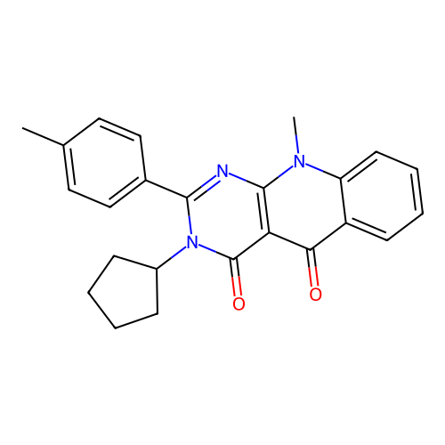 3-cyclopentyl-10-methyl-2-(4-methylphenyl)pyrimido[4,5-b]quinoline-4,5(3H,10H)-dione structure
