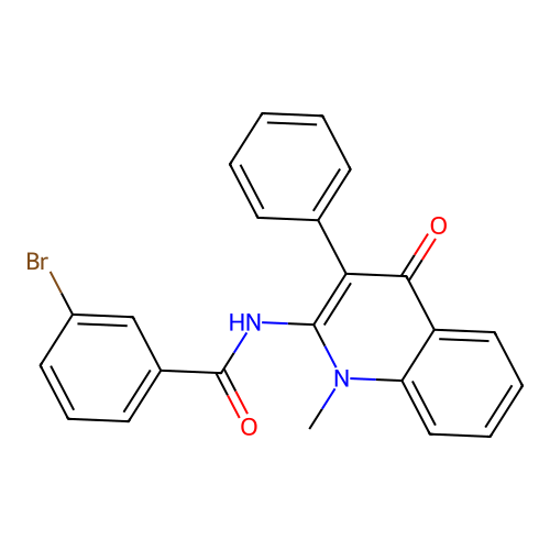3-bromo-N-(1-methyl-4-oxo-3-phenyl-1,4-dihydroquinolin-2-yl)benzamide structure
