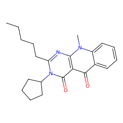 3-cyclopentyl-10-methyl-2-pentylpyrimido[4,5-b]quinoline-4,5(3H,10H)-dione structure