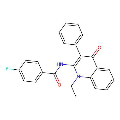 N-(1-ethyl-4-oxo-3-phenyl-1,4-dihydroquinolin-2-yl)-4-fluorobenzamide structure