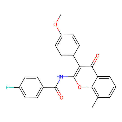 4-fluoro-N-(3-(4-methoxyphenyl)-8-methyl-4-oxo-4H-chromen-2-yl)benzamide structure