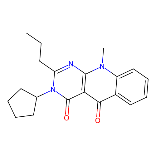 3-cyclopentyl-10-methyl-2-propylpyrimido[4,5-b]quinoline-4,5(3H,10H)-dione structure
