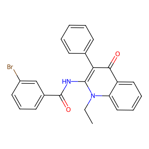 3-bromo-N-(1-ethyl-4-oxo-3-phenyl-1,4-dihydroquinolin-2-yl)benzamide structure
