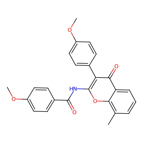 4-methoxy-N-(3-(4-methoxyphenyl)-8-methyl-4-oxo-4H-chromen-2-yl)benzamide structure