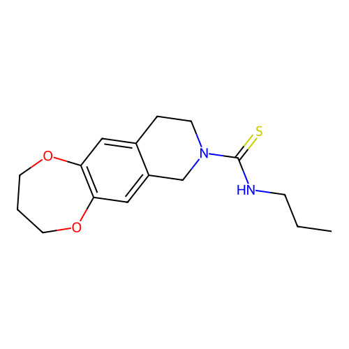 N-propyl-3,4,9,10-tetrahydro-2H-[1,4]dioxepino[2,3-g]isoquinoline-8(7H)-carbothioamide structure