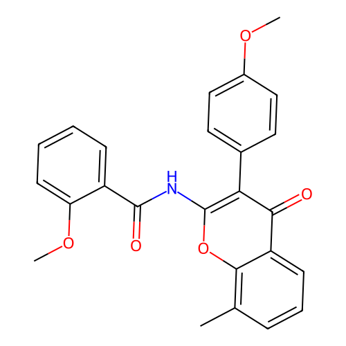 2-methoxy-N-(3-(4-methoxyphenyl)-8-methyl-4-oxo-4H-chromen-2-yl)benzamide structure