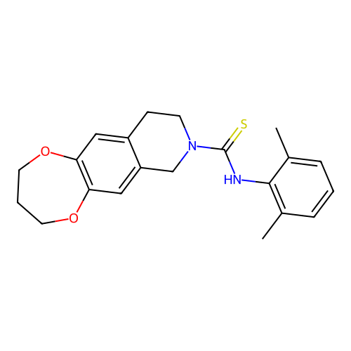 N-(2,6-dimethylphenyl)-3,4,9,10-tetrahydro-2H-[1,4]dioxepino[2,3-g]isoquinoline-8(7H)-carbothioamide structure
