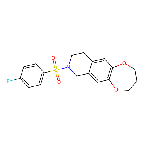 8-(4-fluorophenyl)sulfonyl-2,3,4,7,9,10-hexahydro-[1,4]dioxepino[2,3-g]isoquinoline structure