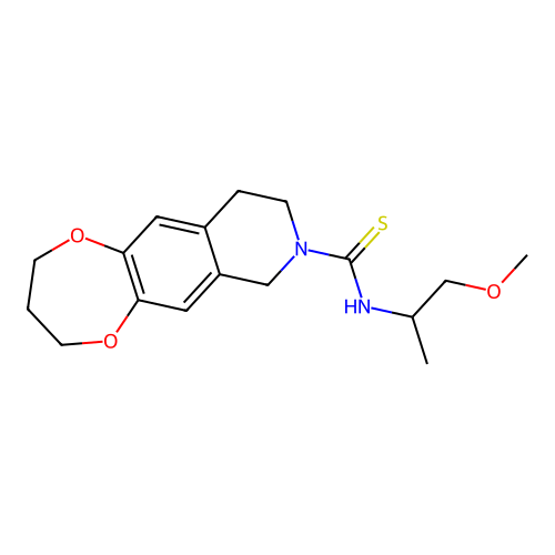 N-(1-methoxypropan-2-yl)-3,4,9,10-tetrahydro-2H-[1,4]dioxepino[2,3-g]isoquinoline-8(7H)-carbothioamide structure