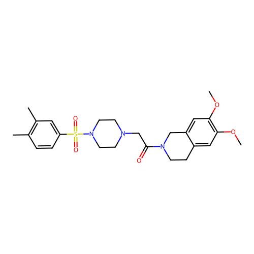 1-(6,7-dimethoxy-3,4-dihydro-1H-isoquinolin-2-yl)-2-[4-(3,4-dimethylphenyl)sulfonylpiperazin-1-yl]ethanone structure
