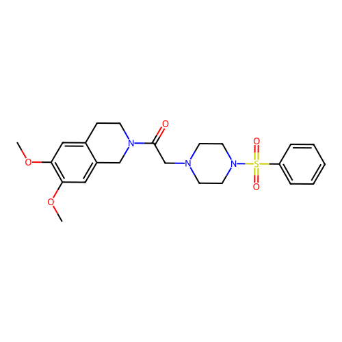 2-[4-(benzenesulfonyl)piperazin-1-yl]-1-(6,7-dimethoxy-3,4-dihydro-1H-isoquinolin-2-yl)ethanone structure