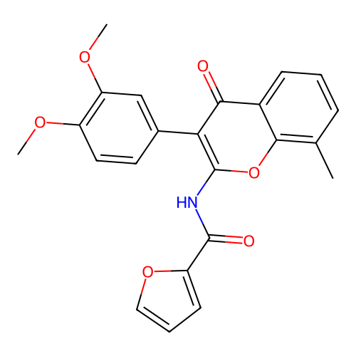 N-(3-(3,4-dimethoxyphenyl)-8-methyl-4-oxo-4H-chromen-2-yl)furan-2-carboxamide structure