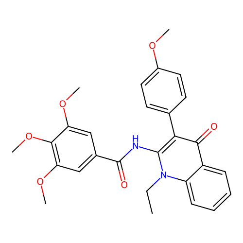 N-(1-ethyl-3-(4-methoxyphenyl)-4-oxo-1,4-dihydroquinolin-2-yl)-3,4,5-trimethoxybenzamide structure