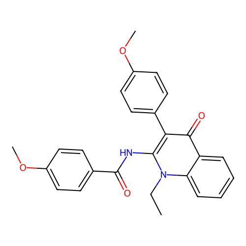 N-[1-ethyl-3-(4-methoxyphenyl)-4-oxo-quinolin-2-yl]-4-methoxy-benzamide structure
