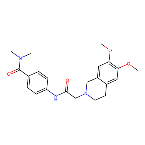 4-(2-(6,7-dimethoxy-3,4-dihydroisoquinolin-2(1H)-yl)acetamido)-N,N-dimethylbenzamide structure