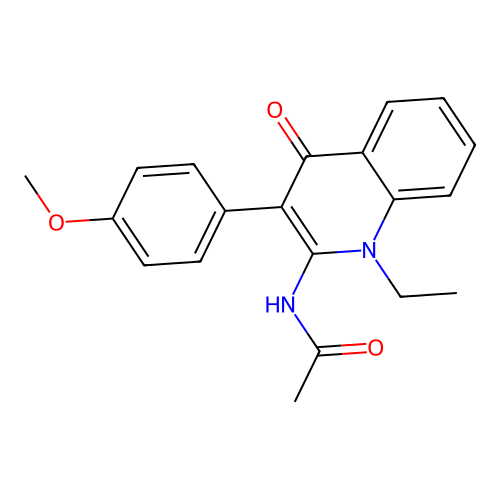 N-[1-ethyl-3-(4-methoxyphenyl)-4-oxo-1,4-dihydroquinolin-2-yl]acetamide structure