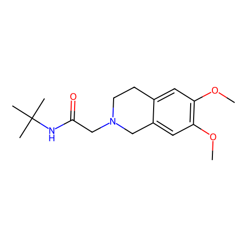 N-tert-butyl-2-(6,7-dimethoxy-3,4-dihydroisoquinolin-2(1H)-yl)acetamide structure