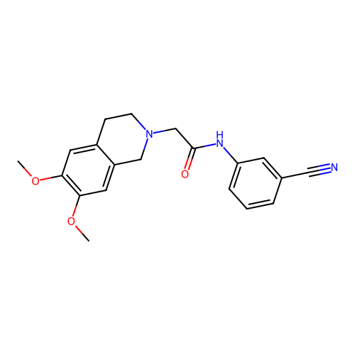 N-(3-cyanophenyl)-2-(6,7-dimethoxy-3,4-dihydroisoquinolin-2(1H)-yl)acetamide structure