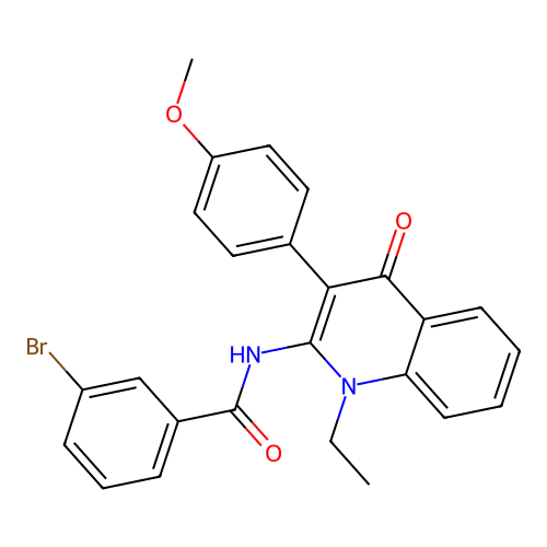 3-bromo-N-(1-ethyl-3-(4-methoxyphenyl)-4-oxo-1,4-dihydroquinolin-2-yl)benzamide structure