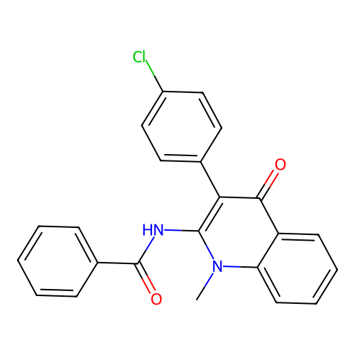 N-(3-(4-chlorophenyl)-1-methyl-4-oxo-1,4-dihydroquinolin-2-yl)benzamide structure