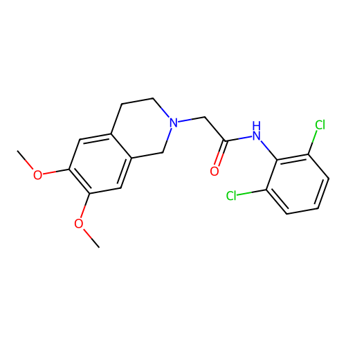 N-(2,6-dichlorophenyl)-2-(6,7-dimethoxy-3,4-dihydro-1H-isoquinolin-2-yl)acetamide structure
