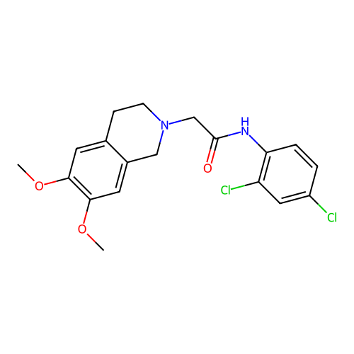 N-(2,4-dichlorophenyl)-2-(6,7-dimethoxy-3,4-dihydro-1H-isoquinolin-2-yl)acetamide structure