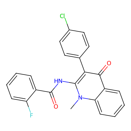 N-(3-(4-chlorophenyl)-1-methyl-4-oxo-1,4-dihydroquinolin-2-yl)-2-fluorobenzamide structure