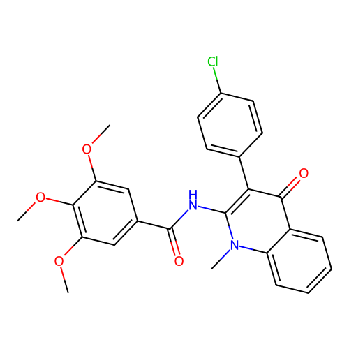 N-[3-(4-chlorophenyl)-1-methyl-4-oxoquinolin-2-yl]-3,4,5-trimethoxybenzamide structure