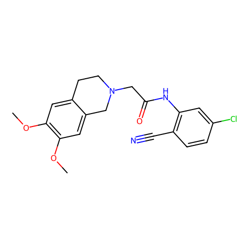 N-(5-chloro-2-cyanophenyl)-2-(6,7-dimethoxy-3,4-dihydroisoquinolin-2(1H)-yl)acetamide structure