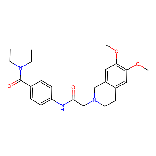 4-(2-(6,7-dimethoxy-3,4-dihydroisoquinolin-2(1H)-yl)acetamido)-N,N-diethylbenzamide structure