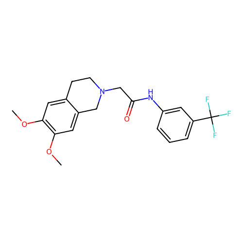 2-(6,7-dimethoxy-3,4-dihydro-1H-isoquinolin-2-yl)-N-[3-(trifluoromethyl)phenyl]acetamide structure
