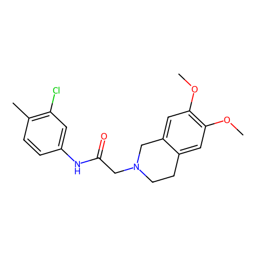 N-(3-chloro-4-methylphenyl)-2-(6,7-dimethoxy-3,4-dihydroisoquinolin-2(1H)-yl)acetamide structure