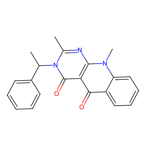 2,10-dimethyl-3-(1-phenylethyl)pyrimido[4,5-b]quinoline-4,5(3H,10H)-dione structure