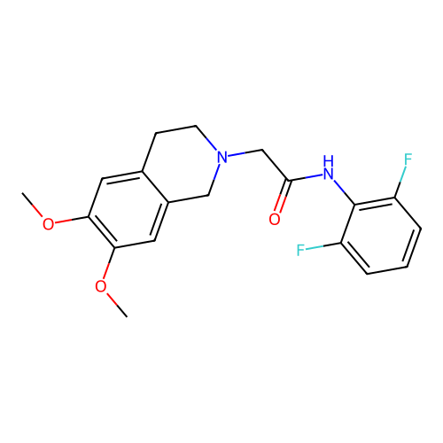 N-(2,6-difluorophenyl)-2-(6,7-dimethoxy-3,4-dihydro-1H-isoquinolin-2-yl)acetamide structure