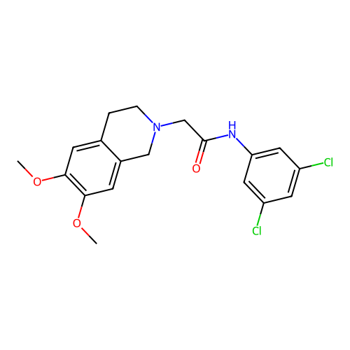N-(3,5-dichlorophenyl)-2-(6,7-dimethoxy-3,4-dihydro-1H-isoquinolin-2-yl)acetamide structure