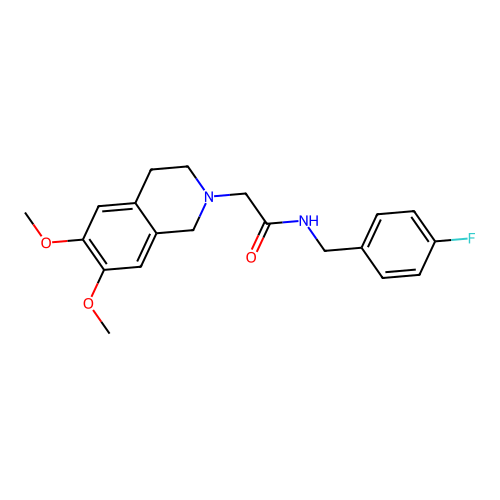 2-(6,7-dimethoxy-3,4-dihydroisoquinolin-2(1H)-yl)-N-(4-fluorobenzyl)acetamide structure