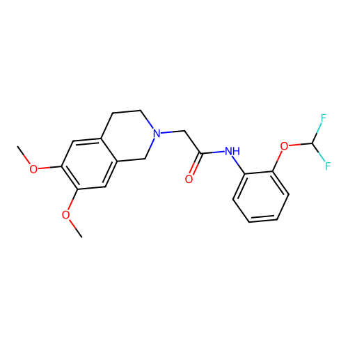 N-[2-(difluoromethoxy)phenyl]-2-(6,7-dimethoxy-3,4-dihydro-1H-isoquinolin-2-yl)acetamide structure